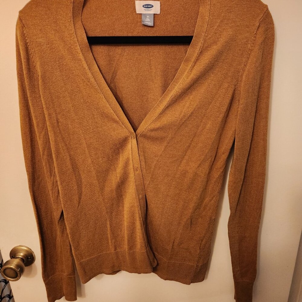Women's Old Navy Camel Colored Button Cardigan - Size Medium Tall